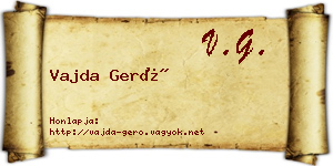 Vajda Gerő névjegykártya
